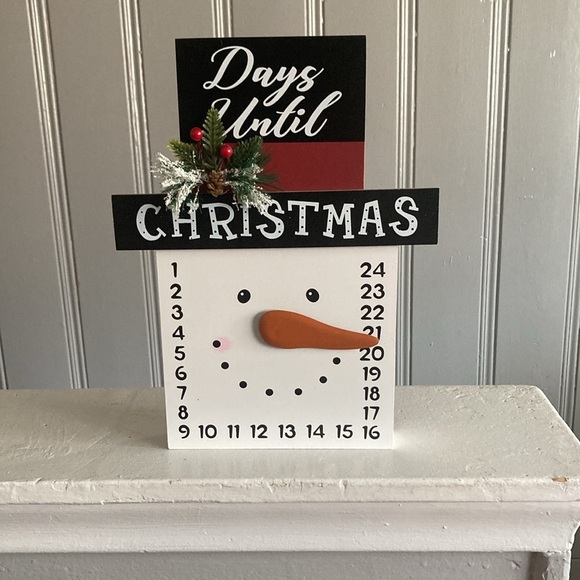 NWT- Wooden Snowman ⛄️ 24 Days To Christmas Countdown Decoration - Picture 4 of 16